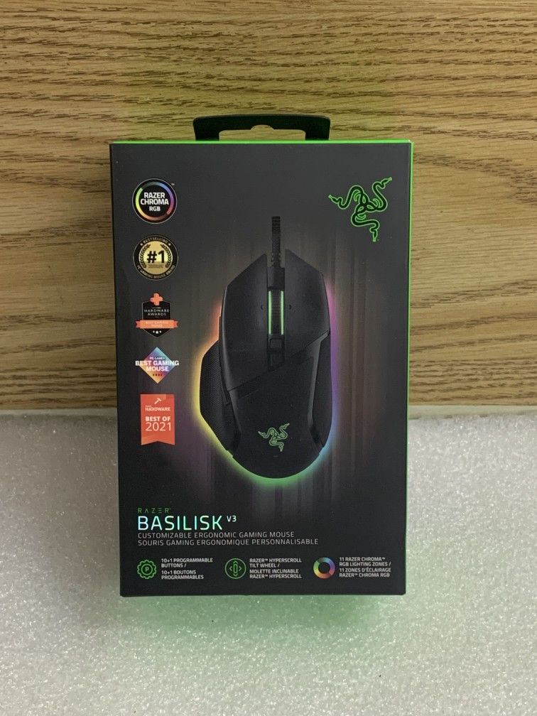 Razer Basilisk V3 Wired Optical Gaming Mousr with Chroma RBG Lighting - Black