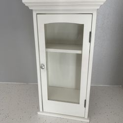 Small White Wood Curio Cabinet 