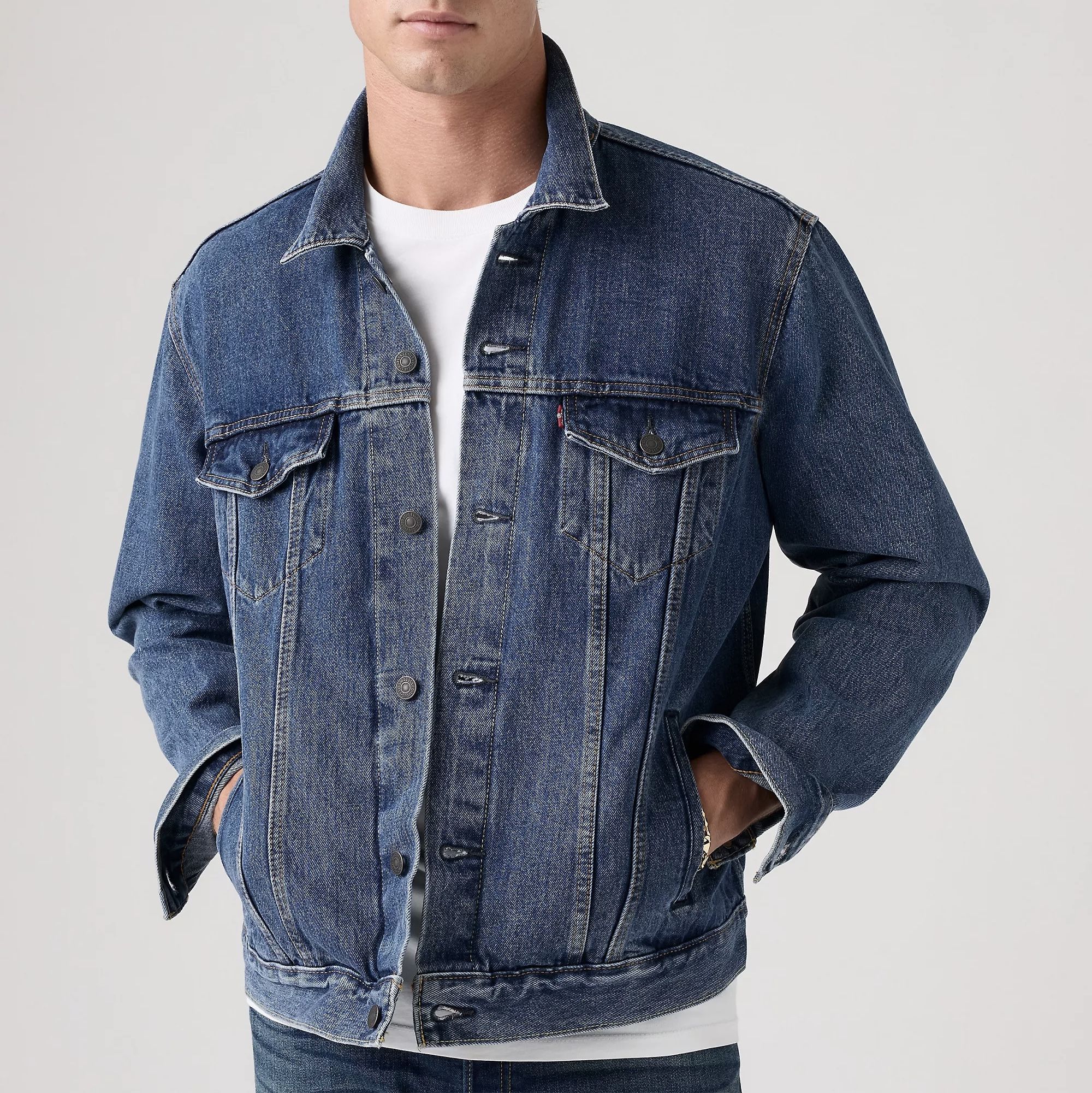Levi's Relaxed Fit Trucker Jean Jacket Button-Up Men's Blue Medium Wash Cotton