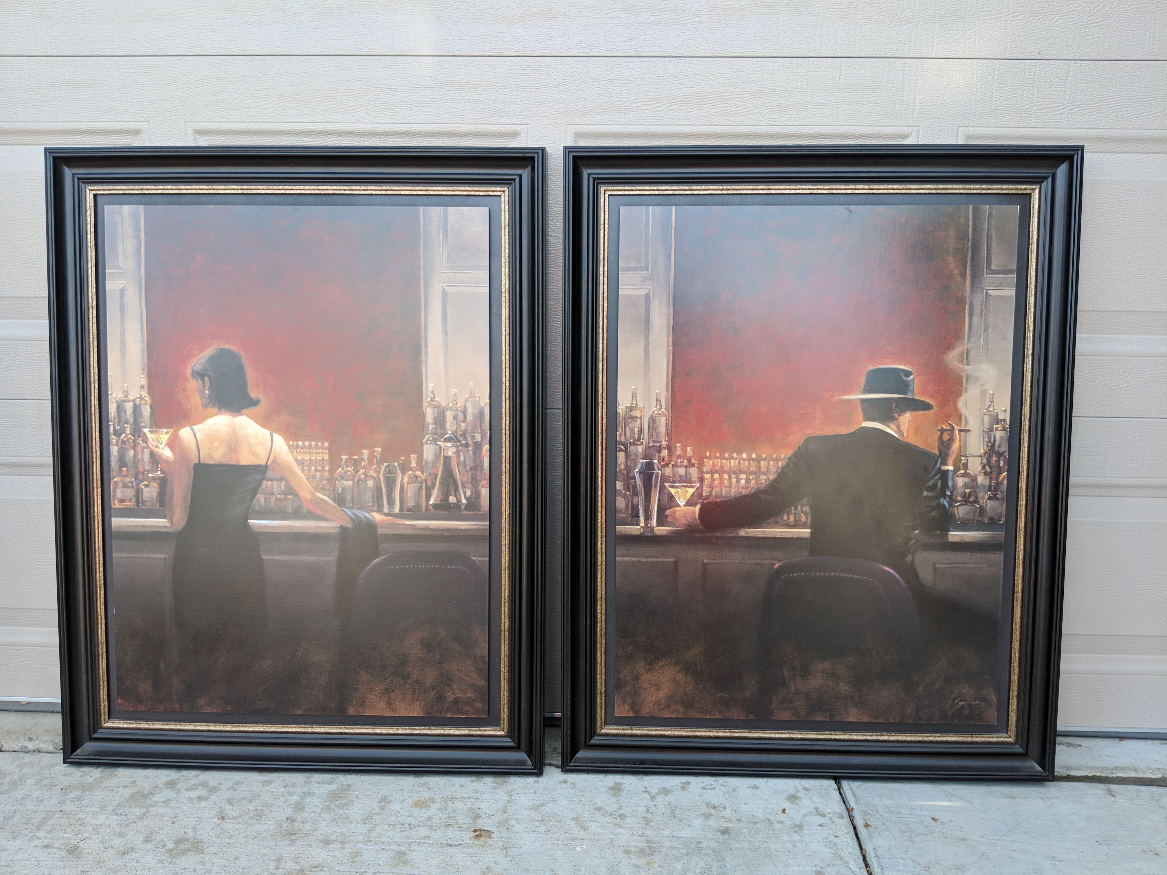 Evening Lounge by Brent Lynch Cigar Bar Framed prints painting