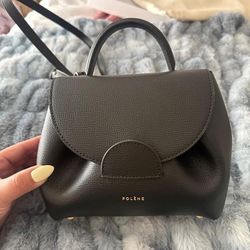Polene Numero NM One Trio Camel Textured Leather Crossbody Bag
