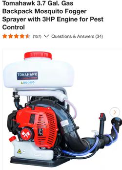 Tomahawk 3.7 Gal. Gas Backpack Mosquito Fogger Sprayer with 3HP Engine for Pest Control