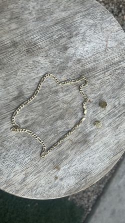 Gold chain and nugget earrings