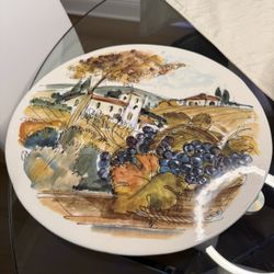 Hand Decorated Ceramic Serving Tray Made In Italy