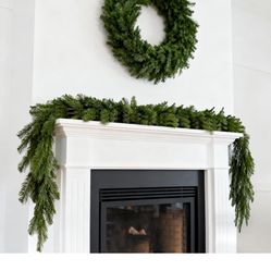 2 Pcs 6 Ft Outdoor Norfolk Pine Garland，Cedar Garland，Christmas Garland for Mantle，Christmas Decorations Indoor，Table Decorations Wreath，Mantle, Wall,