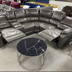 Leather Gray Recliner , Free Delivery Same Day 