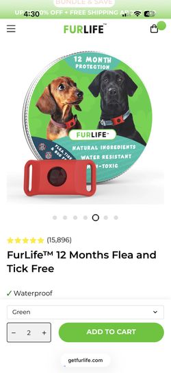 Fur Life Flea And Tick 12 Month Pendant And Eight Month Collar
