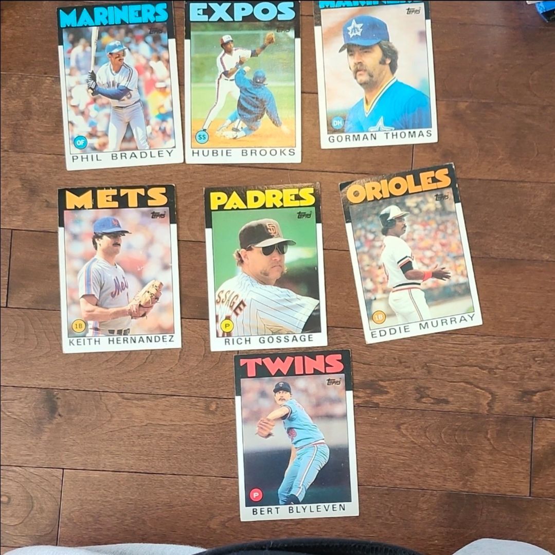 Topps 1986 Team Leaders MLB Baseball 7-Card Lot Bradley Brooks Hernandez Gossage