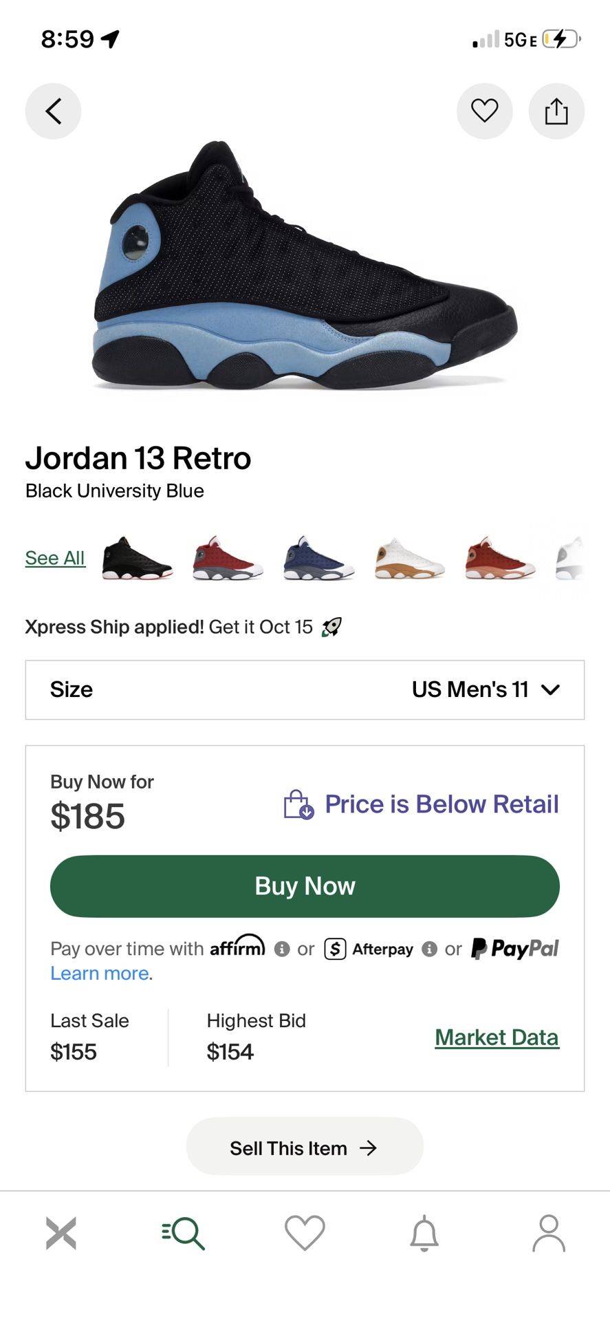 Jordan 13 University Blue, Size 11, Brand New