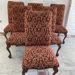 Six Beautiful Vintage Victorian Style Dining Chairs🌷$400 **New Upholstery**