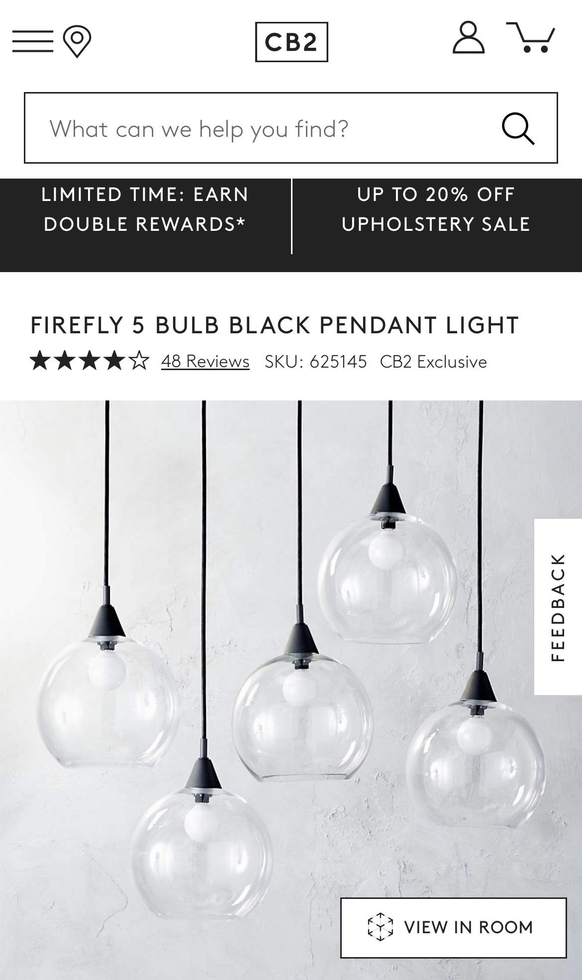 CB2 Firefly Pendant