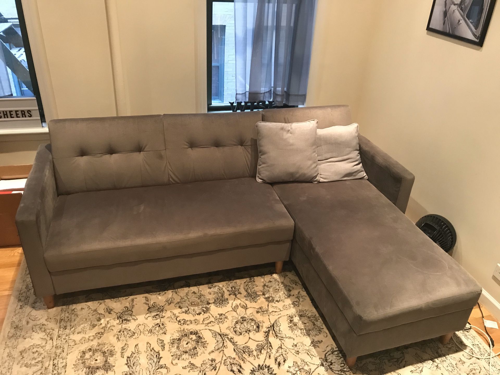 L SHAPED COUCH/SOFA BED WITH STORAGE