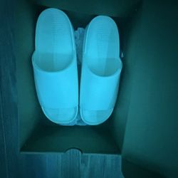 Nike white calm slides