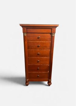 Tall Cherry Wood 7-Drawer Semainier Chest
