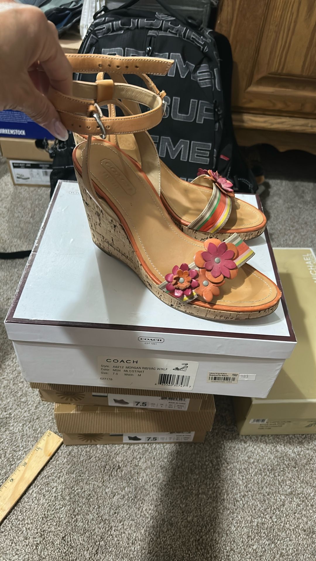Coach Wedge Heels Style A8212 Morgan Rib/Vac W/KLG