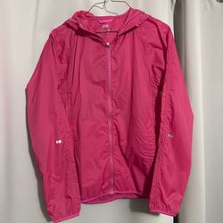 Uniqlo Pink windbreaker jacket with hood