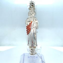 925 Sterling Silver 8.5 San Judas Cuban Link Bracelet 41.00g 186337/2