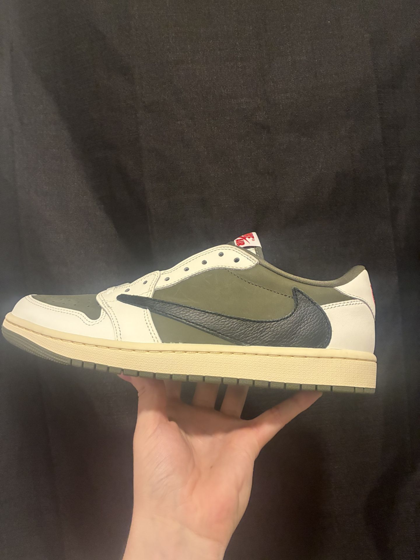 Jordan 1 Retro Low ‘Travis Scott Medium Olive’ Size 10.5