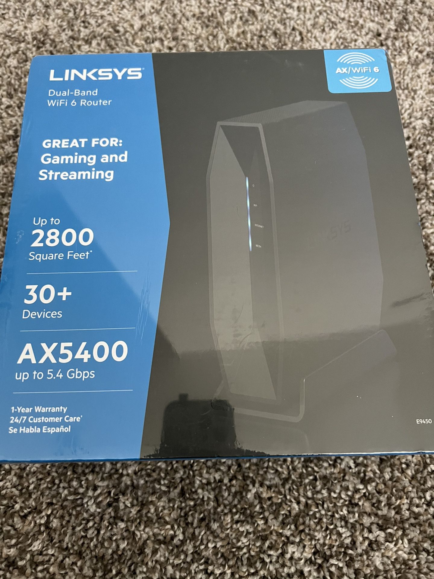 Linksys Dual band AX5400 Wifi Router - Brand New