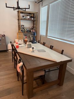 79” Dining Table + 6 Chairs | Excellent Condition | Model Home