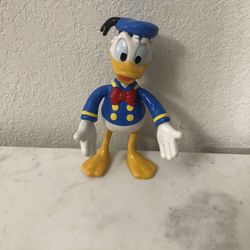 Vintage Disney Donald Duck Rubber Figure Bendable Arms And Legs.  Size 5 inches Tall .  