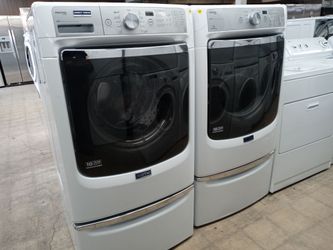 Maytag front load washer and dryer set on pedestals - Free delivery