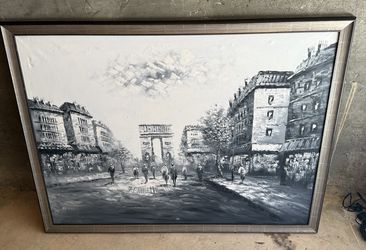 Caroline Burnett Hand Painted Oil Painting 51x40" Canvas Signed