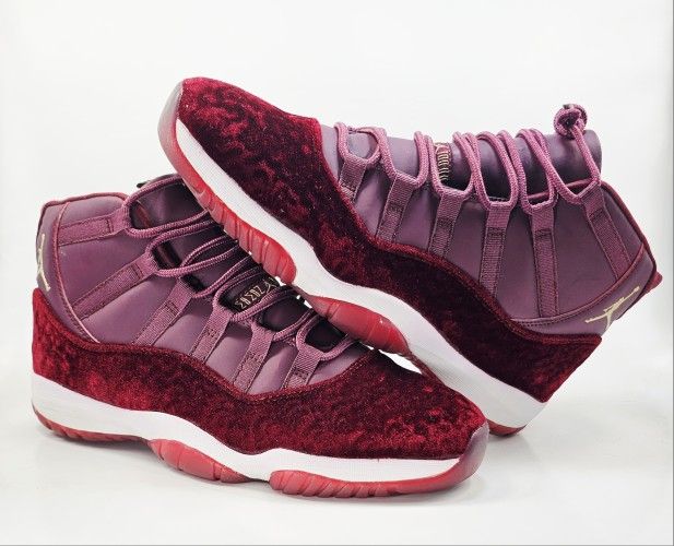 Jordan 11 Retro Maroon Velvet Heiress Size 12