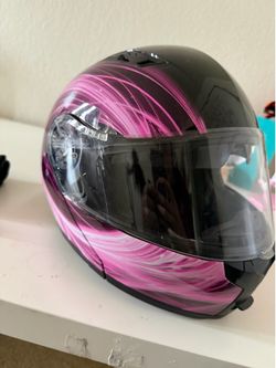 Typhoon Pink Swirl Dual Visor Helmet
