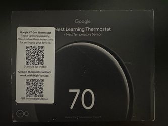 Pre-Owned Google Nest Learning Thermostat (4th Gen) + Nest Temperature Sensor - Polished Obsidian (2nd Gen)