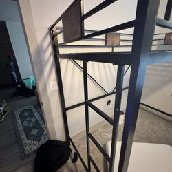 New Twin Loft Bed Black/wood 