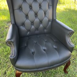 Black Wingback Chair