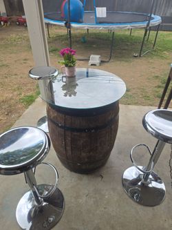 Wine Barrel table set