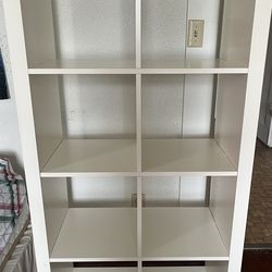 White Tall Bookshelf – Sturdy Storage Unit – 58” H x 31” W
