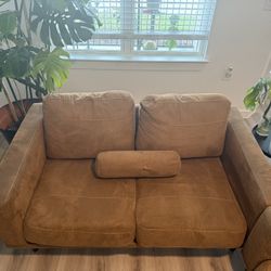  GO (make a offer) Great Deal on Two Suede Couches – Loveseat + Full-Size