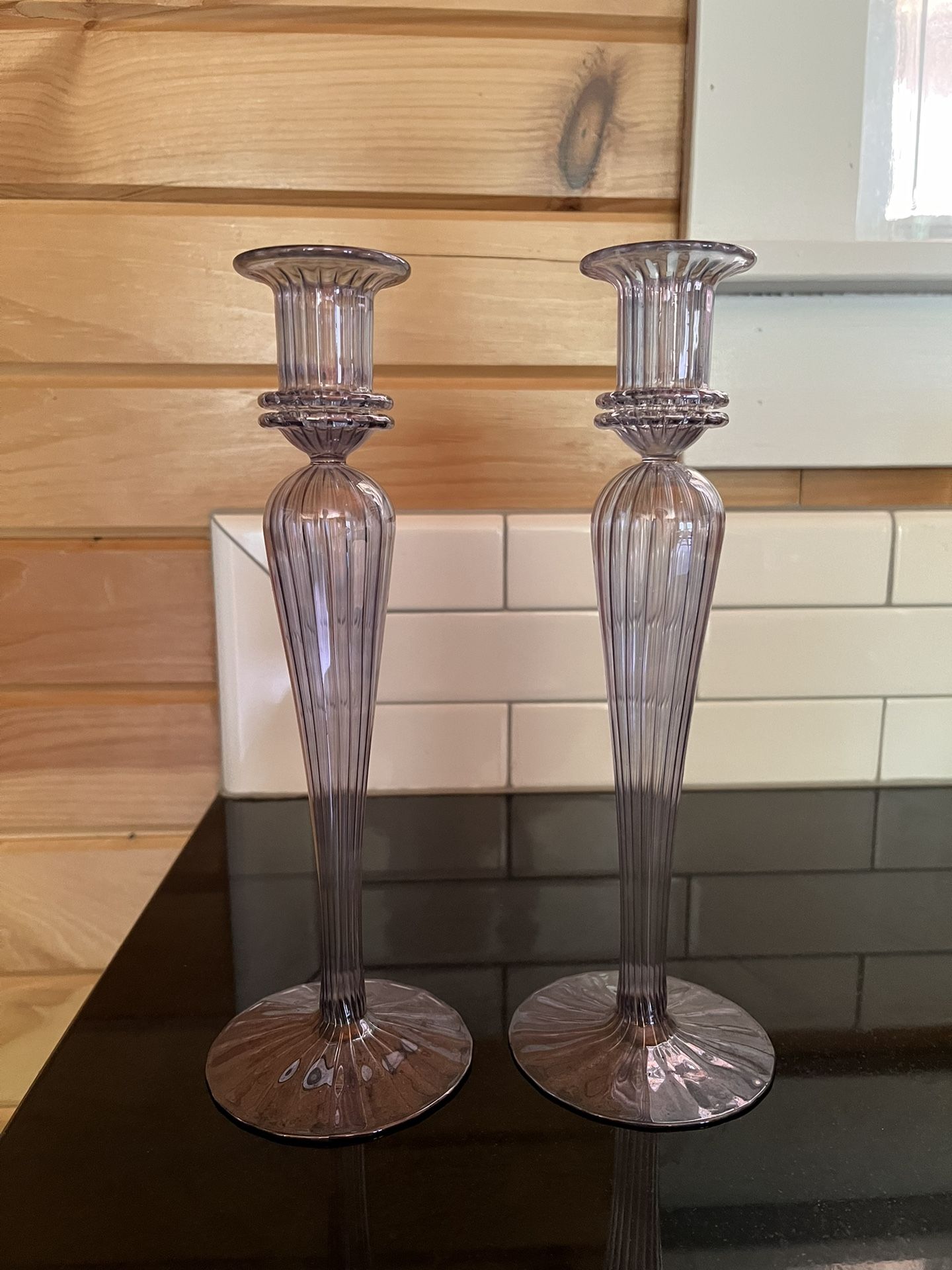 Candle Holders , Hand Blown Glass