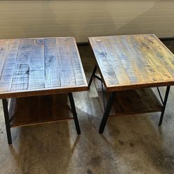 Pair Of Modern Square End Tables
