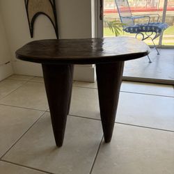 Vintage, Rustic Hand Carved Wood  African Stool 