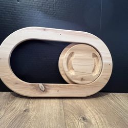 Sauna Ventilation Slider Cover – Fits 6" Vent Hole/16.5" x 9.5" x 1"/Clear Cedar