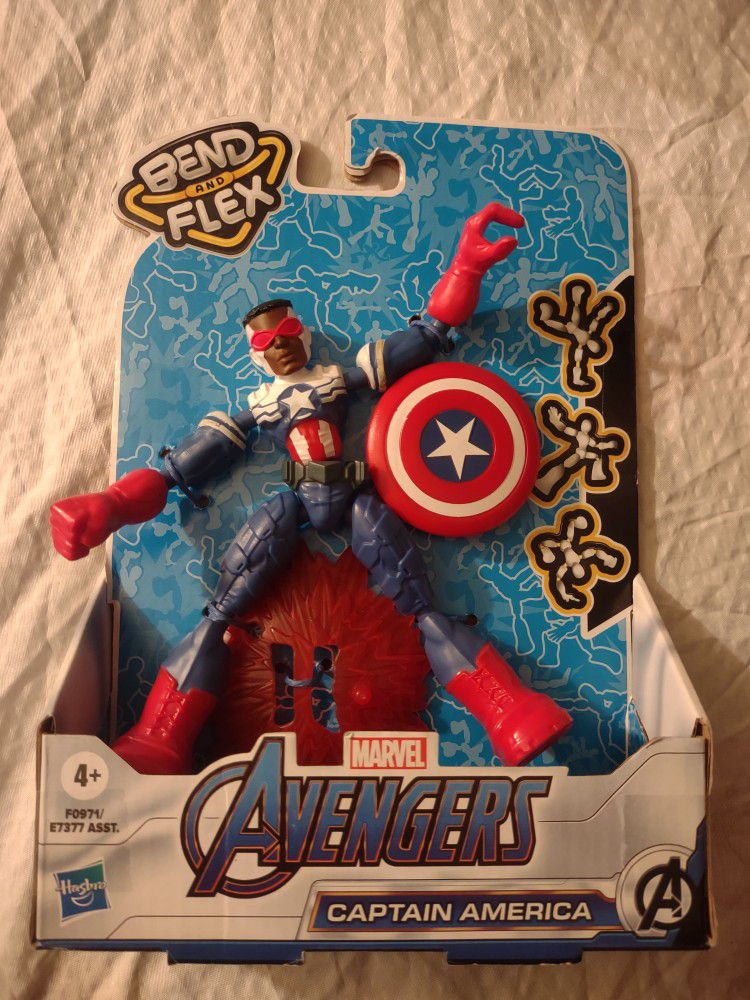 New Captain America Marvel Avengers Bend And Flex Hasbro Action Figure 