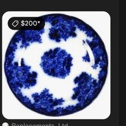 Rare Antique Warldorf Flow Blue 