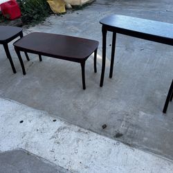  Cherry Wood Coffee Table, End Table and Tall Side Table
