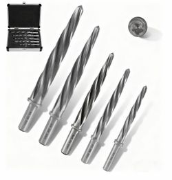 5-Piece M2 HSS Reamer Drill Bit Set, 3/8" 1/2" 9/16" 5/8" 3/4" High Speed Steel; Chucking Reamer Set; for Metal Product