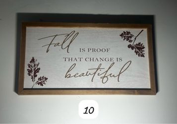 Fall Quote Framed Wood Wall Sign