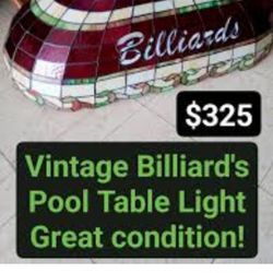 Vintage Pool Table Lights 