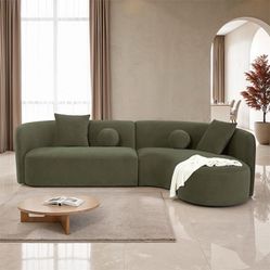 Green or Grey sectional with pillows Sectional112"W X 70.8"D X 30.5"H Firm Price $1,299