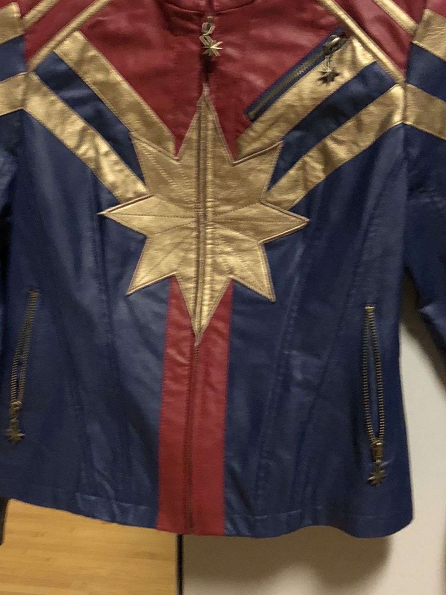 Avengers Endgame Captain Marvel Leather Jacket, Real Leather SIZE