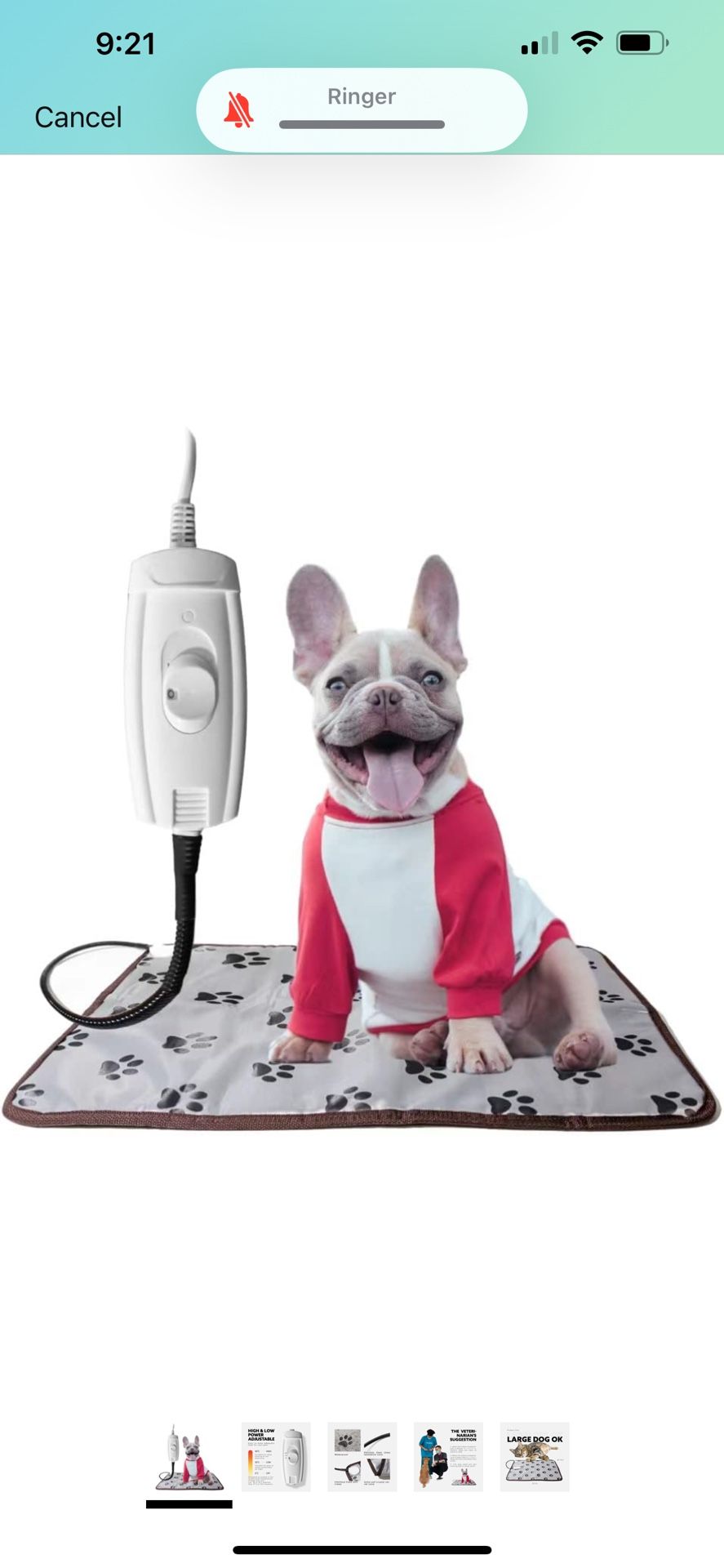 Pet Electric Heating Pad for Large Dogs and Cats with Anti-bite Steel Cord Waterproof Adjustable Dog Warm Bed Mat Heated Pet Pad for Pets Deds Pets Bl