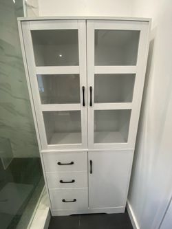 Tall Cabinet w/ Glass Doors