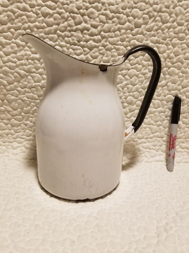 Vintage Enamelware Pitcher